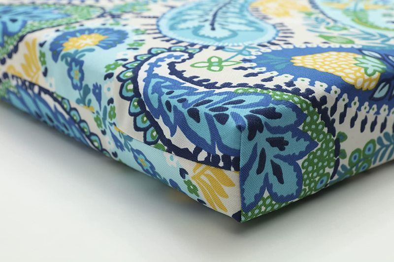 Photo 3 of Pillow Perfect Outdoor/Indoor Amalia Paisley Blue Bench/Swing Cushion
