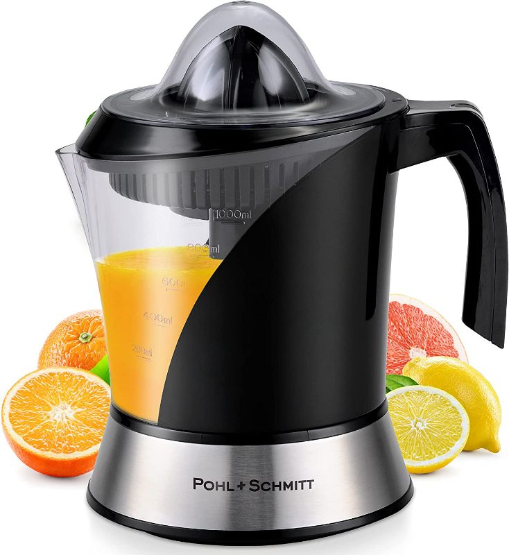 Photo 1 of Pohl+Schmitt Deco-Line Electric Citrus Juicer Machine Extractor - Large Capacity 34oz (1L) Easy-Clean, Featuring Pulp Control Technology
