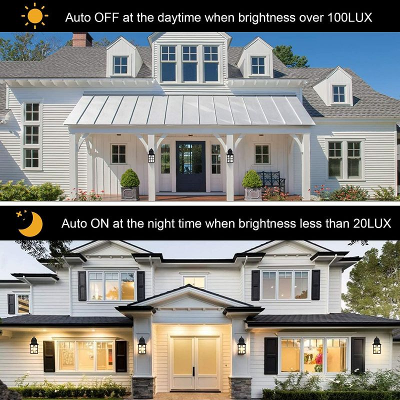 Photo 1 of Dusk to Dawn Outdoor Wall Light Fixtures Wall Mount, Sensor Porch Lights, Exterior Wall Sconce Lighting, Anti-Rust Wall Lamp, Waterproof Wall Lantern, Outside Lights for Garage, Doorway
