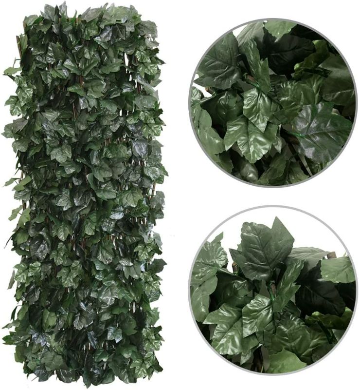 Photo 2 of Expandable Fence Privacy Screen for Balcony Patio Outdoor,Decorative Faux Ivy Fencing Panel,Artificial Hedges (Single Sided Leaves)
