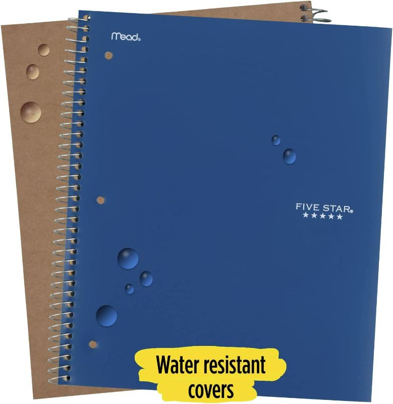 Photo 4 of Five Star Spiral Notebooks with Pockets Plus Study App, 6 Pack, 1-Subject, College Ruled Paper, 11” x 8-1/2", 100 Sheets, Assorted Colors