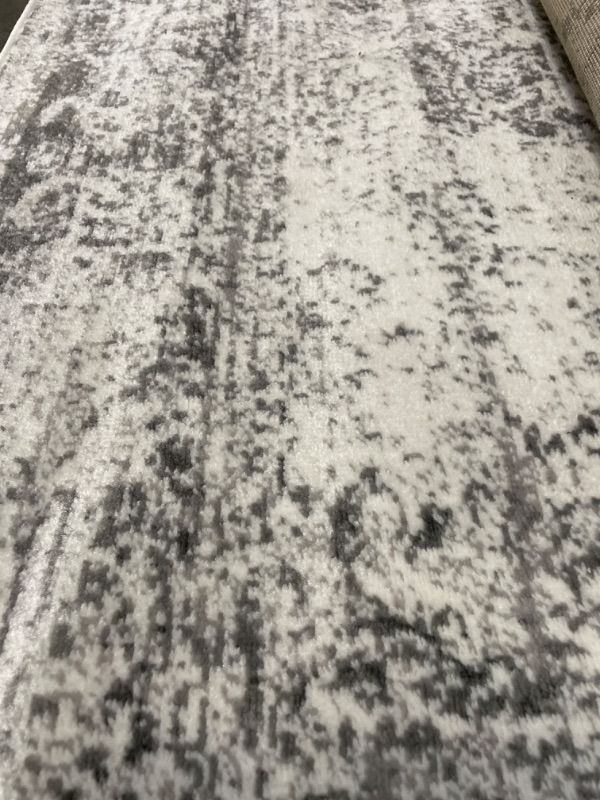 Photo 1 of Sofia Abstract Polypropylene Area Rug -Gray/black white