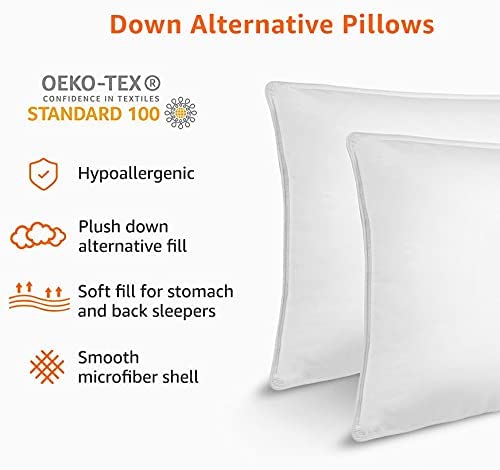 Photo 2 of SUMITU Bed Pillows for Sleeping 2 Pack, Hypoallergenic Pillow for Side and Back Sleeper, Hotel Pillows Down Alternative Pillows with Super Soft Plush Fiber Fill
