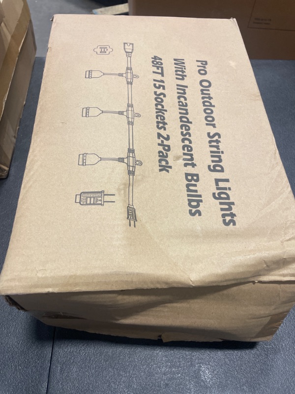 Photo 1 of MLambert 2-Pack 48Ft Dimmable Outdoor Bistro String Lights for Patio, Waterproof Hanging Vintage 11W Edison Bulbs, 48Ft Commercial Lights