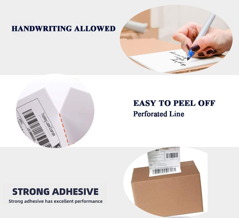 Photo 2 of OausTect Direct Thermal Labels 4x6 Shipping Label (Pack of 1000 Fanfold Labels) - Commercial Grade, Perforated Mailing Labels, Compatible with Rollo Zebra Printer (4 Stacks, 4000 Labels)
