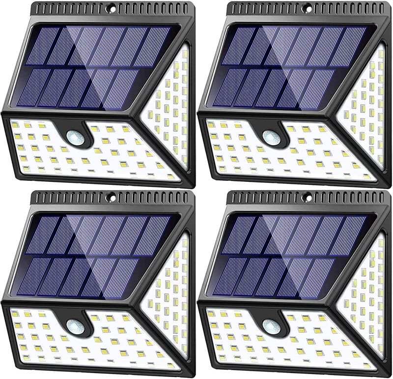 Photo 1 of MITAOHOH Solar Lights Outdoor Motion Sensor 4 Pack, 1640 Lm with 270° Wide Lighting Angle, Waterproof Wireless Solar Powered Security Wall Light for Garage Walkway Step Stair Fence Deck
