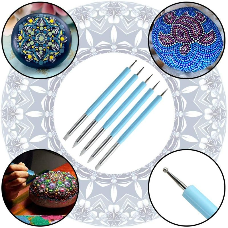 Photo 4 of JOCMOON 45Pcs Mandala Dotting Tools Set with a Zipper Storage Bag for Painting Rocks,for Students,Mandala Art,Coloring and Drafting
