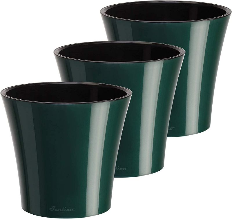Photo 1 of  3 Pack Pots for Plants dark green