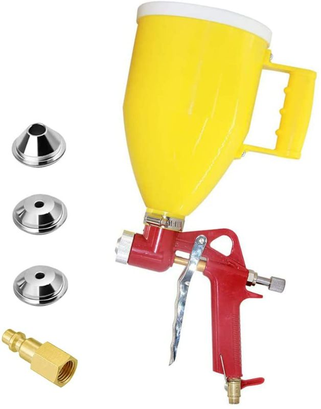 Photo 1 of Joywayus Air Hopper Spray Gun with 4.0mm/6.0mm/8.0mm Nozzle Paint Texture Drywall Painting Sprayer, Yellow, 0.79 Gallon (3 L) Straight
