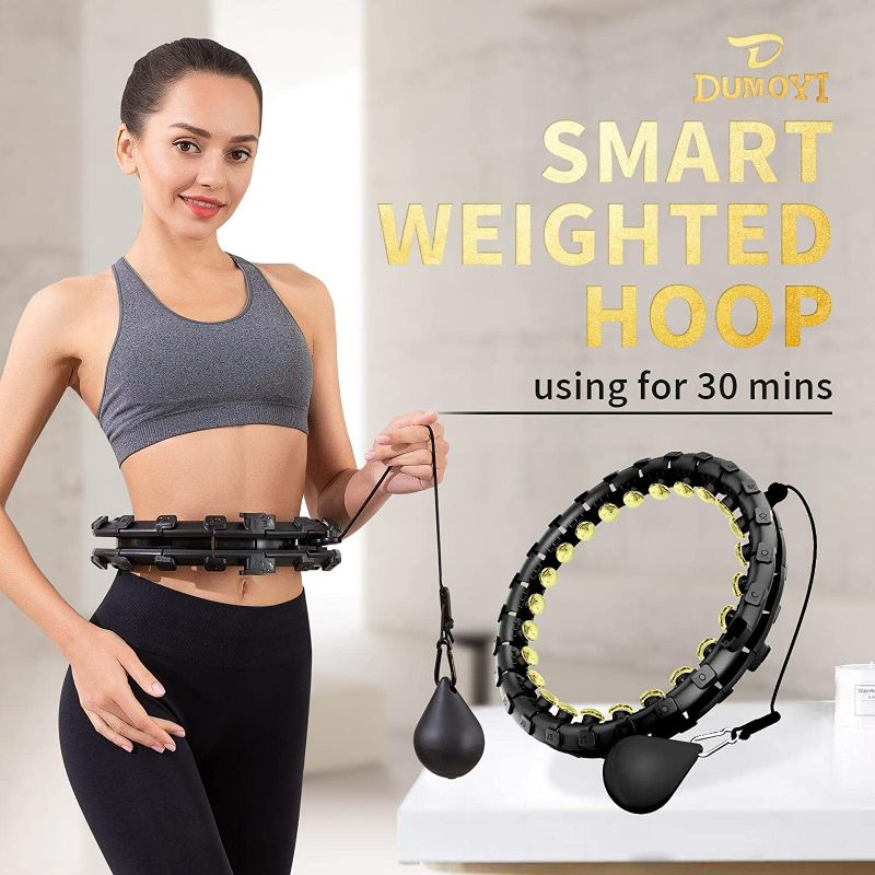 Photo 2 of Dumoyi Smart Weighted Fit Hoop for Adults Weight Loss, 24 Detachable Knots, 2 in 1 Adomen Fitness Massage, Great for Adults and Beginners
