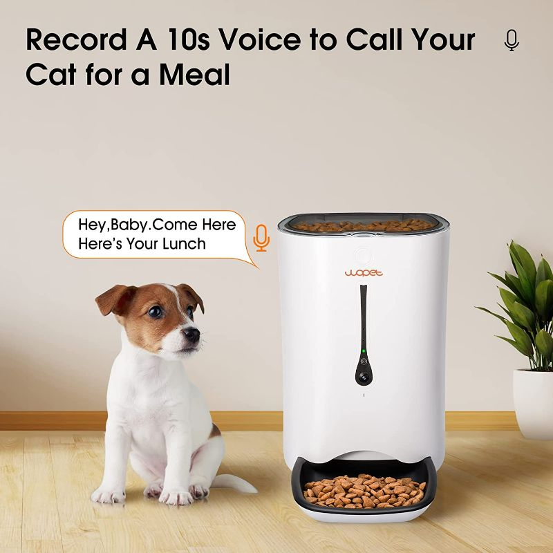 Photo 4 of WOPET Automatic Cat Feeder with Camera,7L App Control Smart Feeder Cat Dog Food Dispenser,6-Meal Auto Pet Feeder with Timer Programmable,HD Camera for Voice and Video Recording
