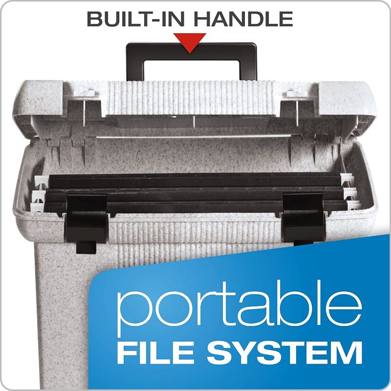 Photo 2 of 3 PACK Pendaflex Portable File Box, 11"H x 14" W x 11 1/8" D, Granite 