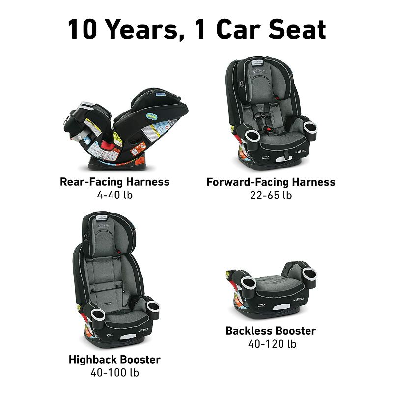 Photo 2 of Graco 4Ever DLX 4 in 1 Car Seat | Infant to Toddler Car Seat, with 10 Years of Use, Joslyn, 20x21.5x24 Inch