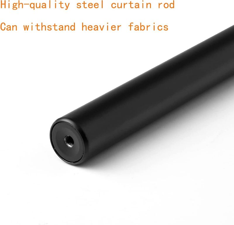 Photo 3 of 1 Inch Industrial Curtain Rod for 72-144 Inch Window Curtain Rod, Simple Curtain Rod, Black Curtain Rod, Outdoor Curtain Rod, Antique Curtain Rod, Room Divider Curtain Rod (72" to 144")