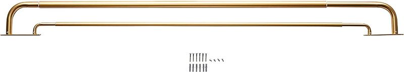 Photo 1 of Meriville Double Wrap Around Blackout Curtain Rod Set - 1-inch Diameter Front Rod and 5/8-inch Diameter Back Rod, 28 - 48 Inch Adjustable, Royal Gold Finish