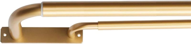 Photo 2 of Meriville Double Wrap Around Blackout Curtain Rod Set - 1-inch Diameter Front Rod and 5/8-inch Diameter Back Rod, 28 - 48 Inch Adjustable, Royal Gold Finish