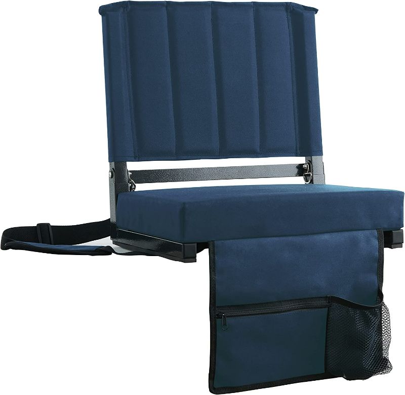 Photo 1 of PACK OF 2 SPORT BEATS Stadium Seat for Bleachers with Back Support and Wide Padded Cushion Stadium Chair - Includes Shoulder Strap and Cup Holder