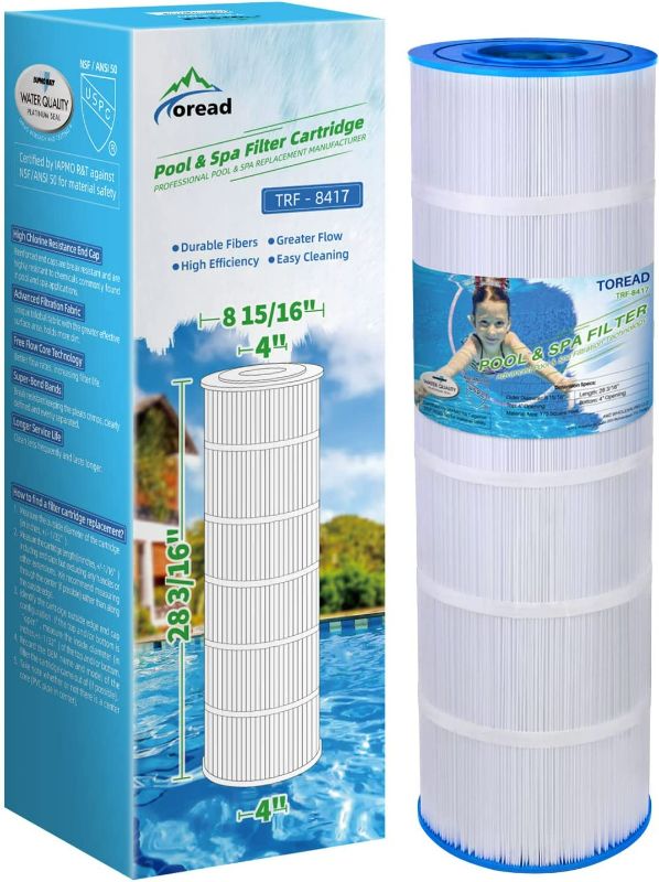 Photo 1 of TOREAD Pool Replacement Filter for PA175, Hayward CX1750RE, C1750, Unicel C-8417, Filbur FC-1294, 25230-0175S, 817-0175P, Aladdin 27501, L x OD: 28 3/16" x8 15/16"