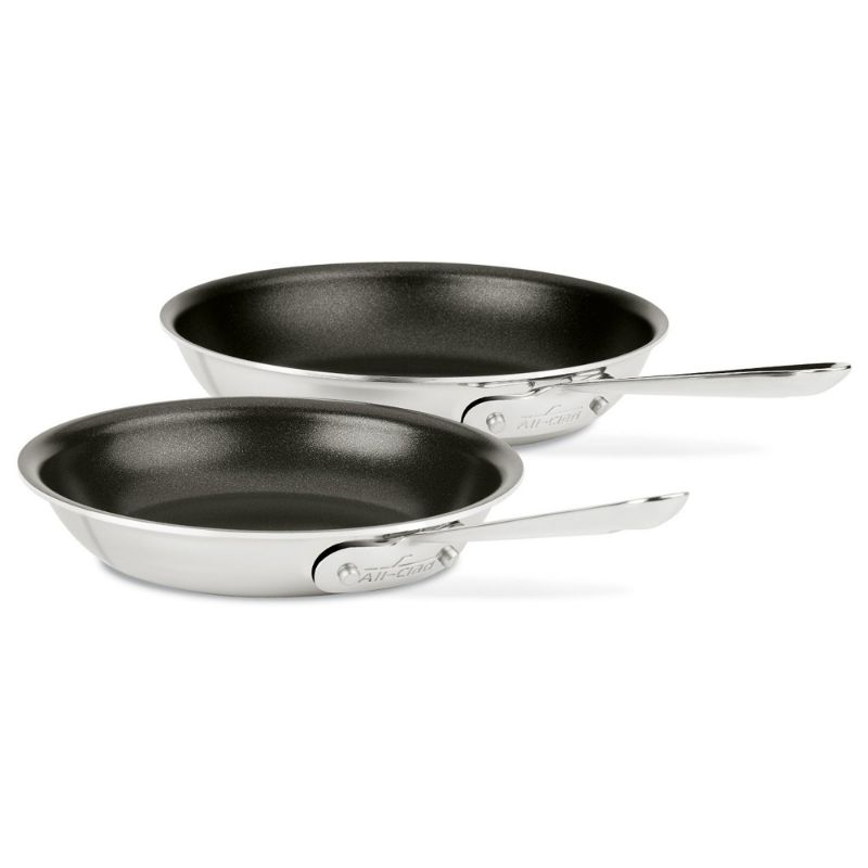 Photo 1 of All-Clad D3 Tri-Ply Stainless-Steel Nonstick Fry Pan Set, 8" 
