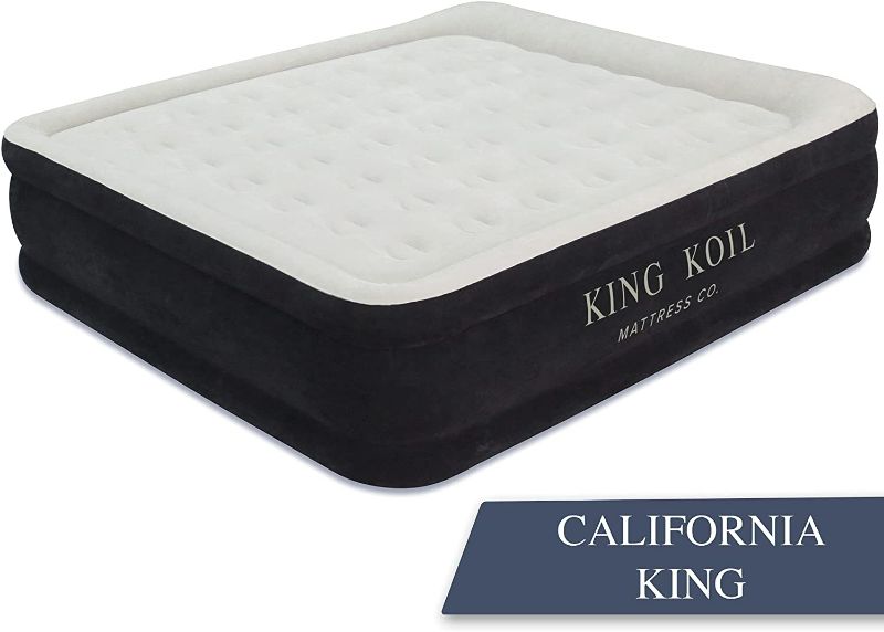 Photo 1 of King Koil Luxury California King Air Mattress with Built-in Pump for Home, Camping & Guests - 20” King Size Inflatable Airbed Luxury Double High Adjustable Blow Up Mattress, Durable Waterproof

