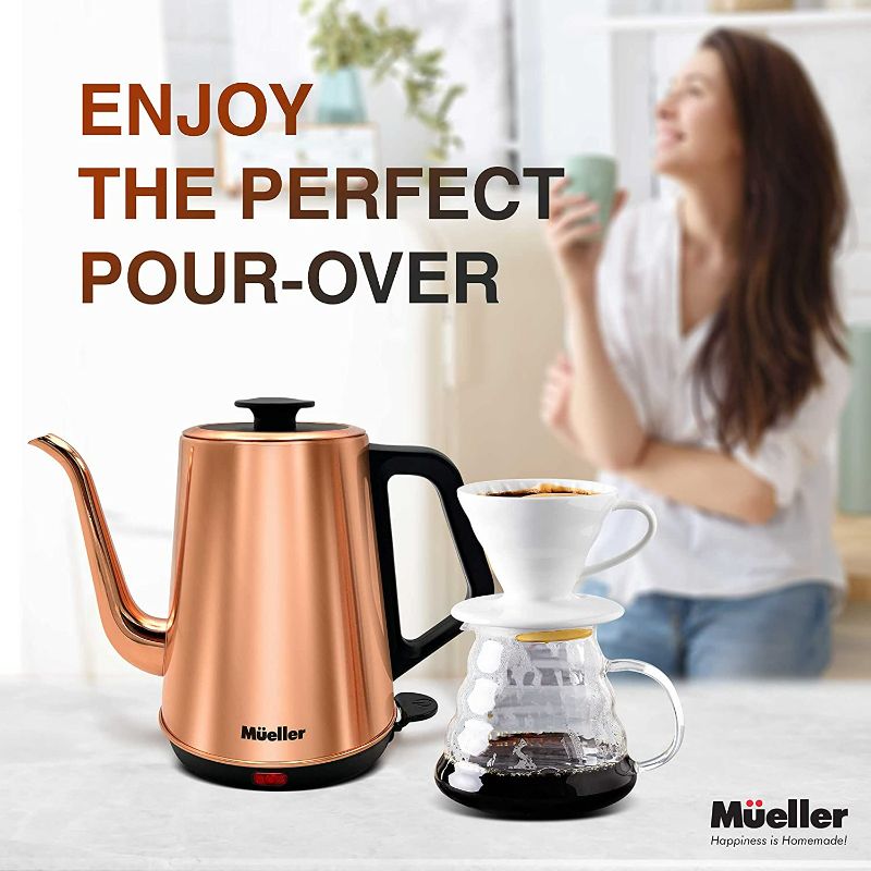 Photo 6 of Mueller Electric Gooseneck Kettle, 1L/34oz Stainless Steel Electric Tea Kettle & Pour Over Coffee Kettle, Auto-Shut Off & Boil Dry Protection, BLACK SEE PHOTO
