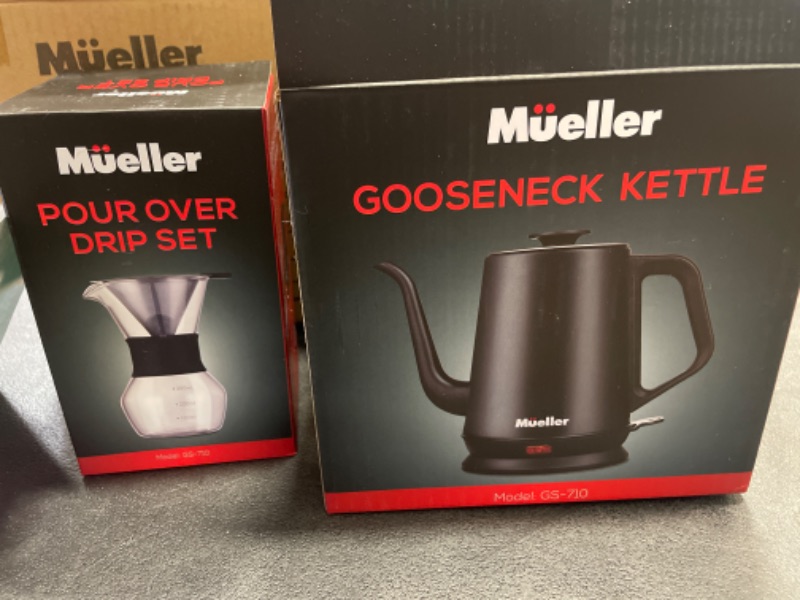 Photo 7 of Mueller Electric Gooseneck Kettle, 1L/34oz Stainless Steel Electric Tea Kettle & Pour Over Coffee Kettle, Auto-Shut Off & Boil Dry Protection, BLACK SEE PHOTO
