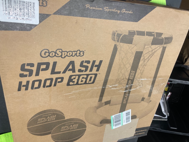 Photo 2 of GoSports Splash Hoop 360 Floating Pool Basketball Game | Includes Hoop, 2 Balls and Pump Red Splash Hoop