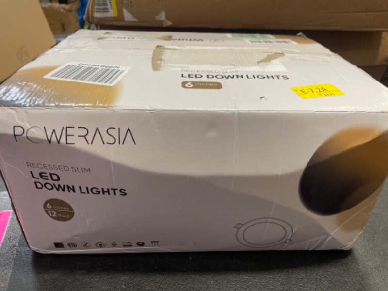 Photo 1 of POWERASIA 12 Pack 6 Inch Ultra-Thin LED Recessed Ceiling Light with Junction Box, 5CCT Dimmable 2700K/3000K/4000K/5000K/6000K,15W 1200lm Can Killer Downlight-ETL and Energy Star Certified 6inch 2700k-6000k-6in