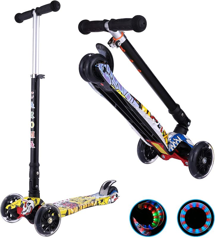 Photo 1 of DESIGN UNKNOWN Scooter for Kids Ages 3-12,Kick Scooters for Teens Toddler Girls Boys Children,4 Adjustable Height,Lean to Steer