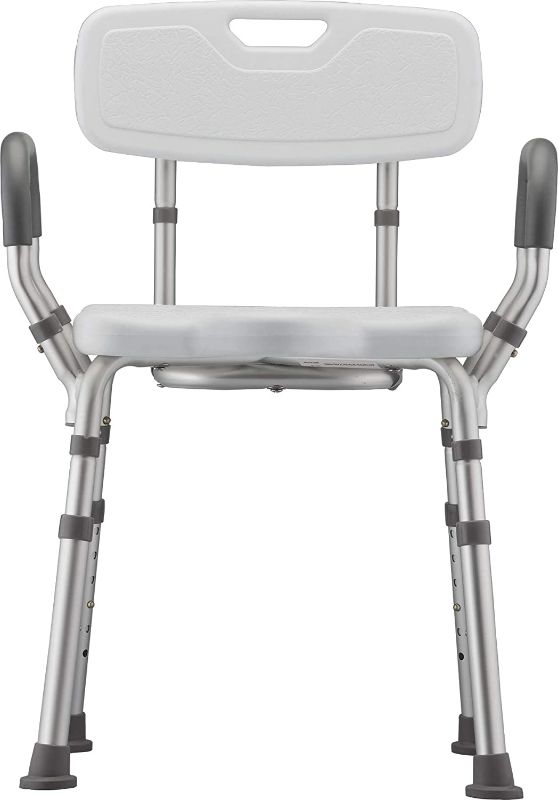 Photo 4 of NOVA Medical Products Shower & Bath Chair with Back & Arms & Hygienic Design, White, 1 Count
