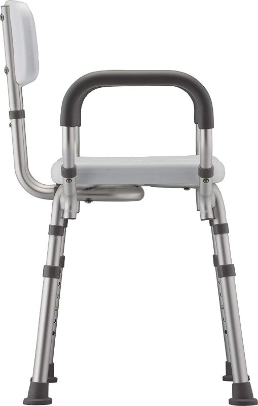 Photo 3 of NOVA Medical Products Shower & Bath Chair with Back & Arms & Hygienic Design, White, 1 Count
