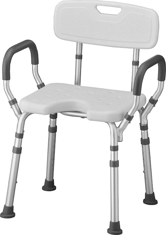 Photo 1 of NOVA Medical Products Shower & Bath Chair with Back & Arms & Hygienic Design, White, 1 Count
