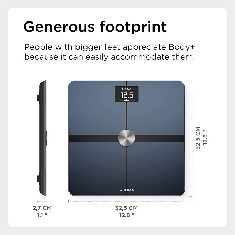 Photo 4 of Withings Body+ Smart Wi-Fi bathroom scale - Scale for Body Weight - Digital Scale and Smart Monitor Incl. Body Composition Scales with Body Fat and Weight loss management, body scale
