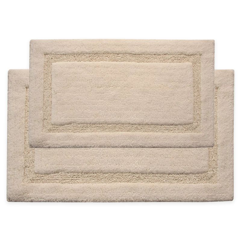 Photo 1 of Soft Cotton Spa Mat Rug for Bathroom - 2 Pack