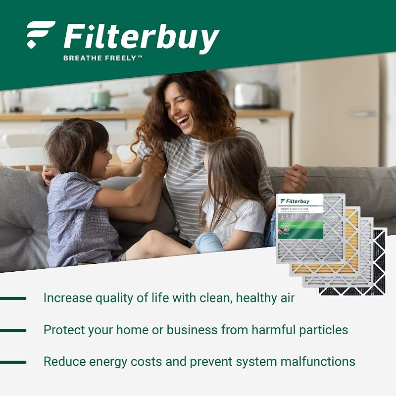 Photo 4 of Filterbuy 15x25x1 Air Filter MERV 8 Dust Defense (4-Pack), Pleated HVAC AC Furnace Air Filters Replacement (Actual Size: 14.50 x 24.50 x 0.75 Inches)
