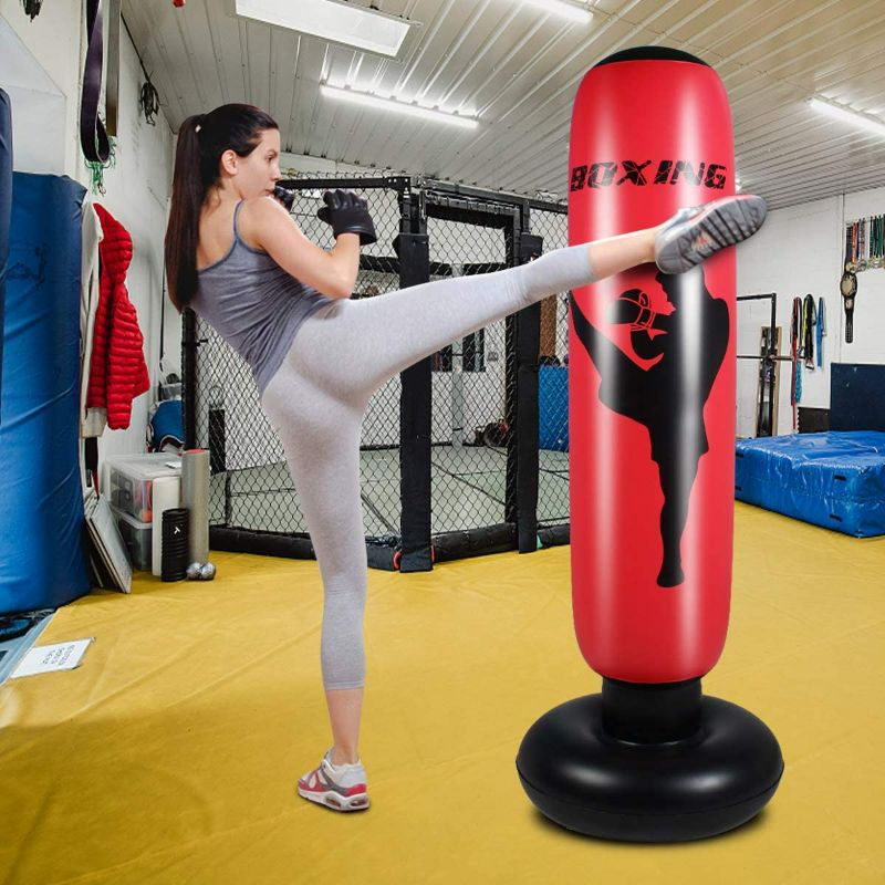 Photo 2 of Inflatable Punching Tower Bag Boxing Column Tumbler Sandbags Fitness/Training/Fun Activity, Boxing Target Bag for Children
