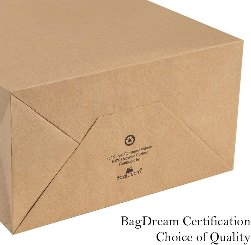 Photo 5 of BagDream 50Pcs Gift Bags 8x4.25x10.5 Brown Paper Gift Bags with Handles Bulk, Kraft Paper Bags Shopping Bags, Retail Merchandise Grocery Bags, Wedding Birthday Party Favor Bags