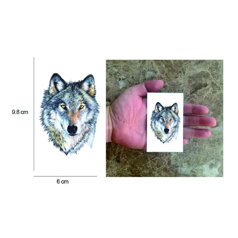 Photo 4 of 24 Sheets Wolf Temporary Tattoo Sticker Women Men Animal Tattoos Body Art Waterproof Hand Fake Sticker (W24-01)