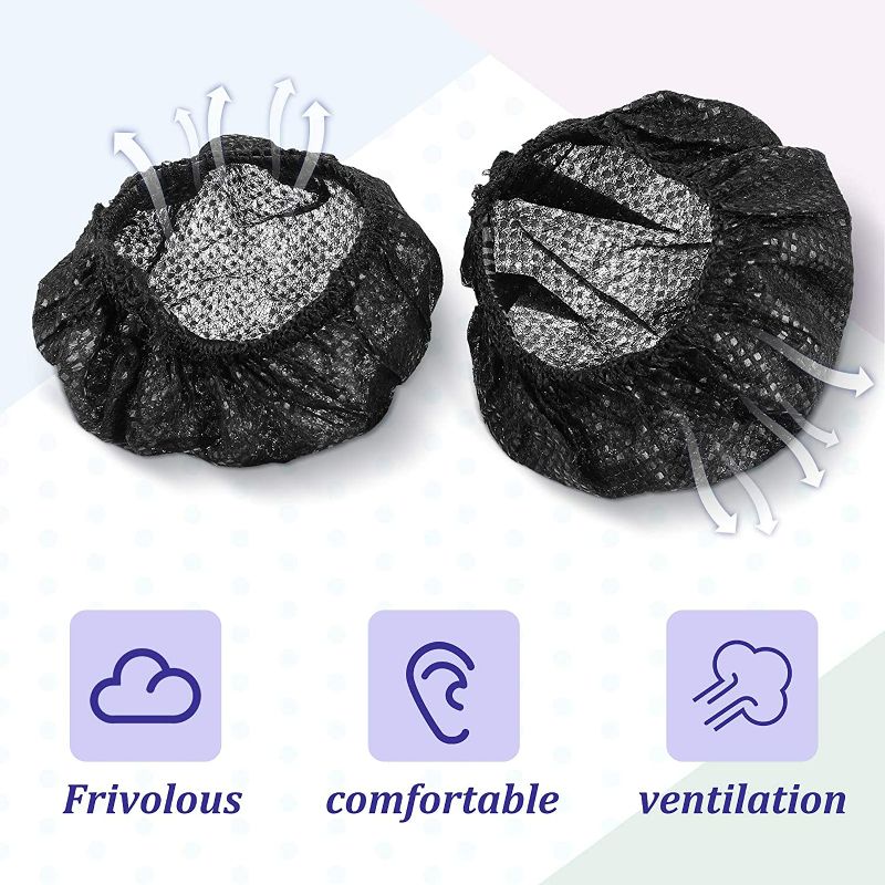 Photo 2 of 200 Pieces Disposable Headphone Covers Sanitary Headphone Ear Covers Non Woven Earpad Covers Headphone Covers for Most On Ear Headphones (Black, S, 6.5 cm/ 2.6 inch)