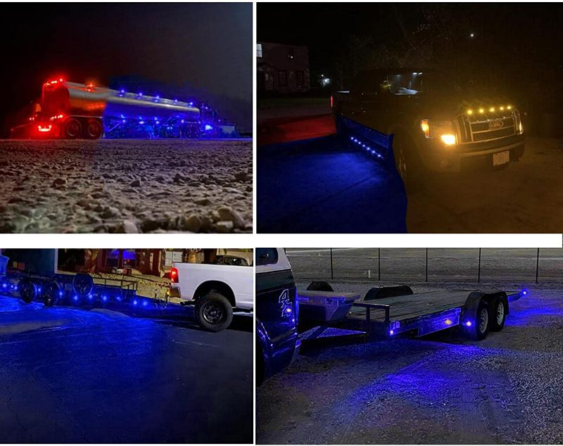 Photo 3 of  10Pcs 3/4In Round Blue LED Bullet Marker lights, Front Rear Side LED Marker Lights,LED Clearence Lights,LED Trailer Marker Lights for Trailer Truck RV Car Bus Van Pickup ATV Boat Caravan