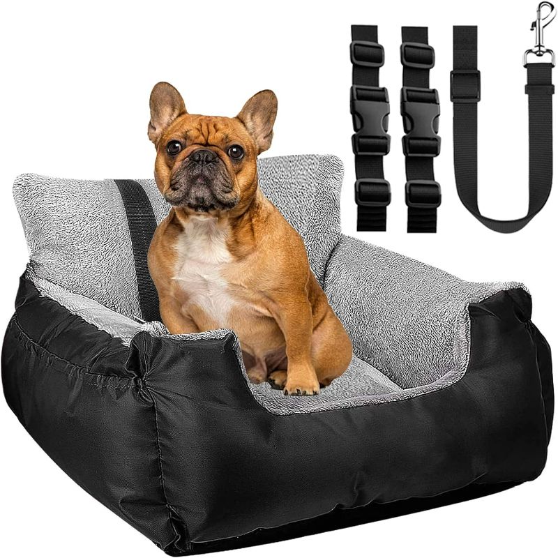 Photo 1 of Utotol Dog Car Seats with Dog Seat Belt, Washable Dog Booster Pet Car Seat for Small Dogs, Anti-Slip Dog Travel Car Dog Bed for Car Front or Back Seat, Adjustable Safety Buckle, Storage Pockets