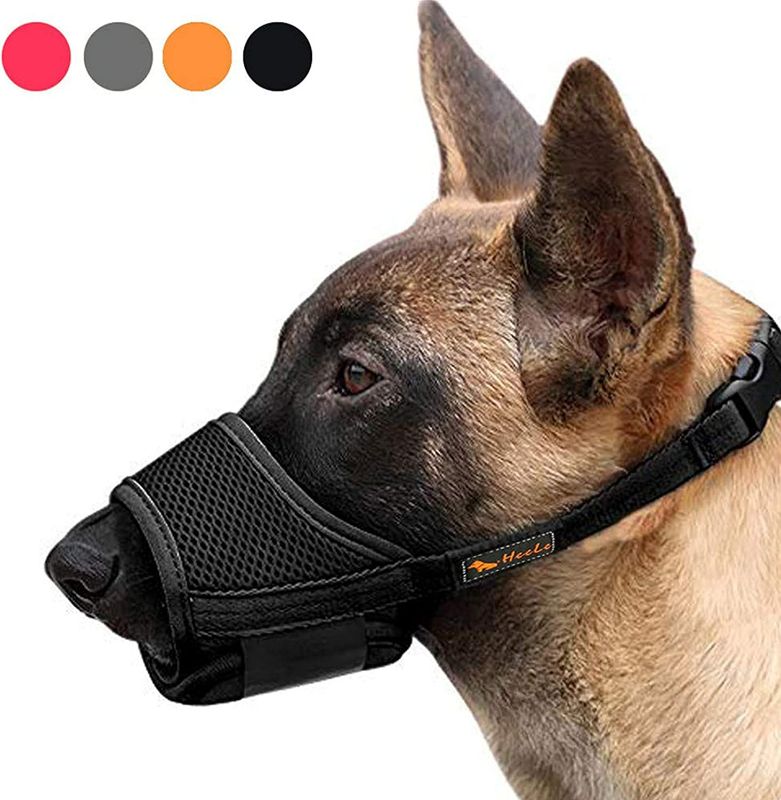 Photo 1 of  Dog Muzzle,Soft Nylon Muzzle Anti Biting Barking Chewing,Air Mesh Breathable Drinkable Adjustable Loop Pets Muzzle for Small Medium Large Dogs 4 Colors 4 Sizes
