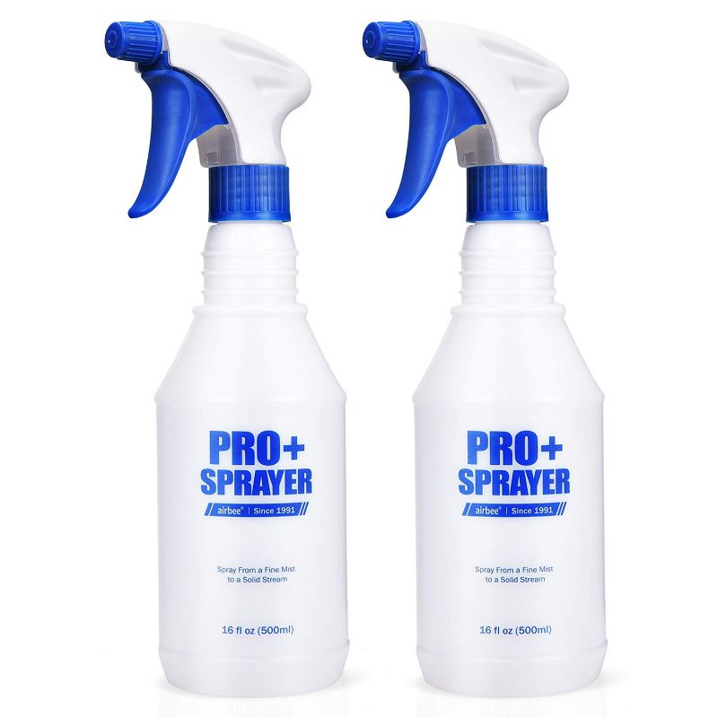 Photo 2 of airbee Plastic Spray Bottles 2 Pack 16 Oz for Cleaning Solutions, Planting, Pet, Bleach Spray, Vinegar, Professional Empty Spraying Bottle, Mist Water Sprayer with Adjustable Nozzle and Measurements