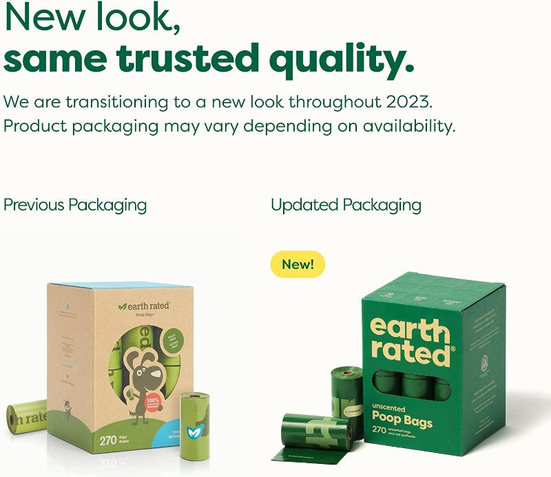 Photo 1 of (Packaging May Vary) Earth Rated Dog Poop Bags, Guaranteed Leak Proof and Extra Thick Waste Bag Refill Rolls For Dogs, Unscented, 270 Count