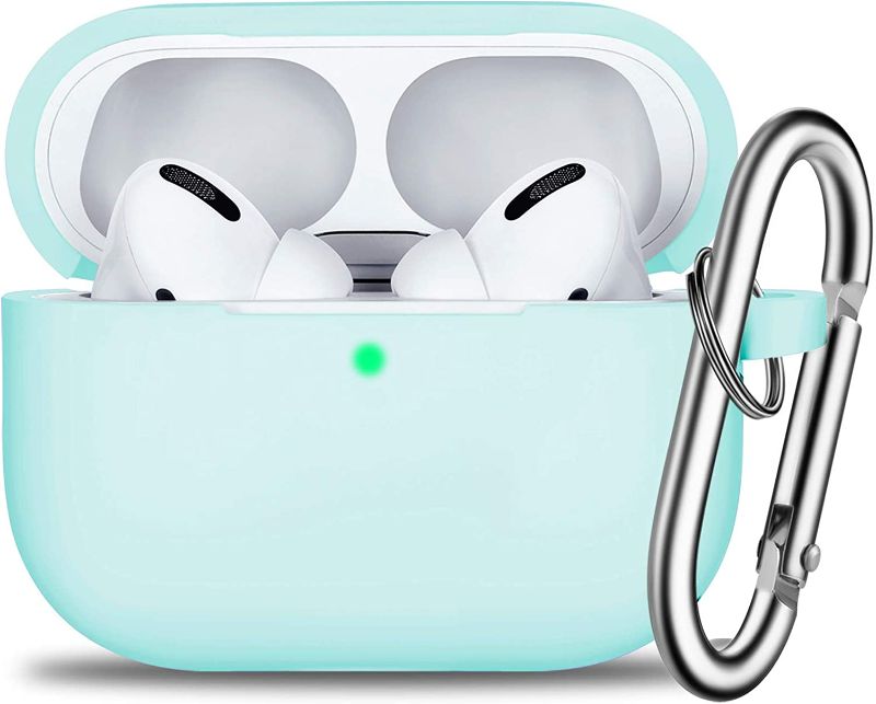 Photo 1 of Ceepuy AirPods Pro Case Cover with Keychain, Full Protective Silicone Skin Accessories for Women Men Girl with Apple 2019 Latest AirPods Pro Case, Front LED Visible 2 pack Light Blue & Yellow