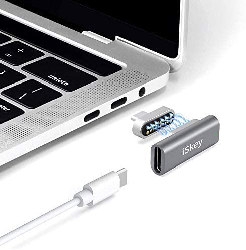 Photo 1 of Magnetic USB C Adapter 20Pins Type C Connector, Support USB PD 100W Quick Charge, 10Gb/s Data Transfer and 4K@60 Hz Video Output Compatible with MacBook Pro/Air and More Type C Devices (Grey) New