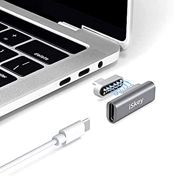 Photo 1 of Magnetic USB C Adapter 20Pins Type C Connector, Support USB PD 100W Quick Charge, 10Gb/s Data Transfer and 4K@60 Hz Video Output Compatible with MacBook Pro/Air and More Type C Devices (Grey)