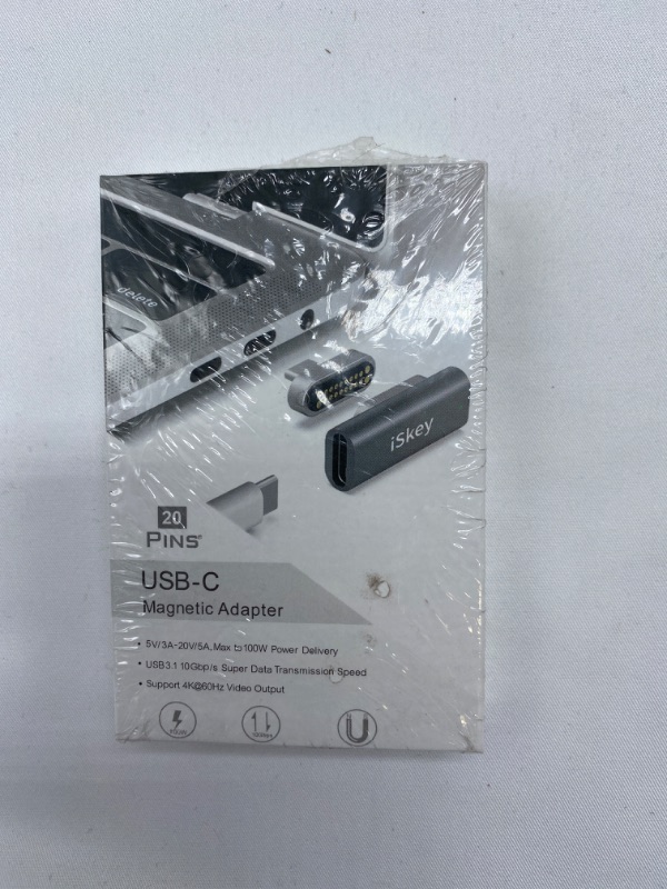 Photo 2 of Magnetic USB C Adapter 20Pins Type C Connector, Support USB PD 100W Quick Charge, 10Gb/s Data Transfer and 4K@60 Hz Video Output Compatible with MacBook Pro/Air and More Type C Devices (Grey)