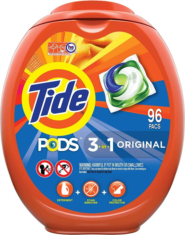 Photo 1 of Tide PODS Laundry Detergent Soap PODS, High Efficiency (HE), Original Scent, 96 Count New