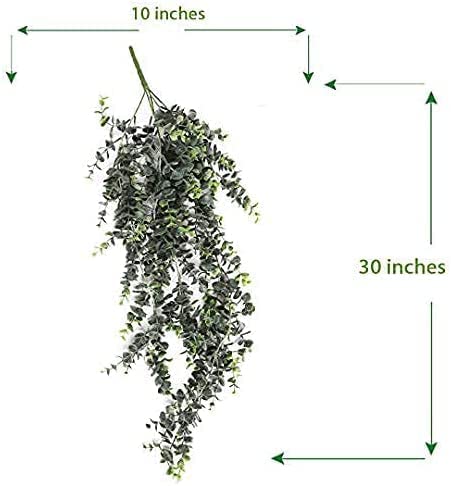 Photo 2 of Season’s Need Decor 30inches Long Faux Eucalyptus Hanging Plant, Set of 2 Artificial Hanging Eucalyptus Leaves Greenery Garland for Wedding Backdrop Arch Wall Décor New